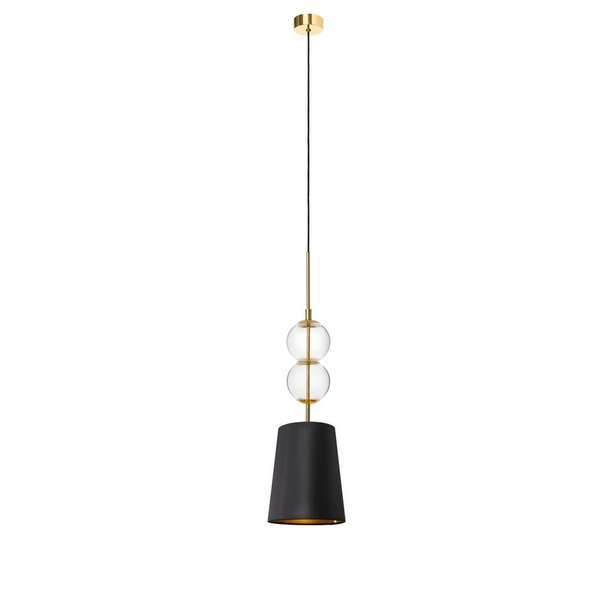 Kaspa - lampa wisząca Coco - rozmiar S, średnica 20 cm, czarno - złota